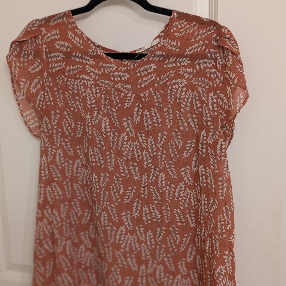 Rust Leaf Print Blouse